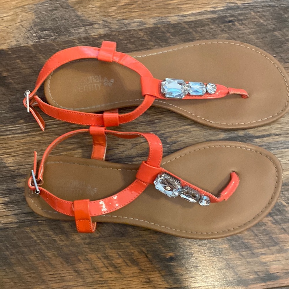 Personal Identity pink sandals with jewels size 7